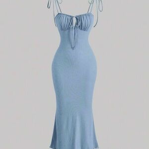SHEIN Light Blue Midi Dress